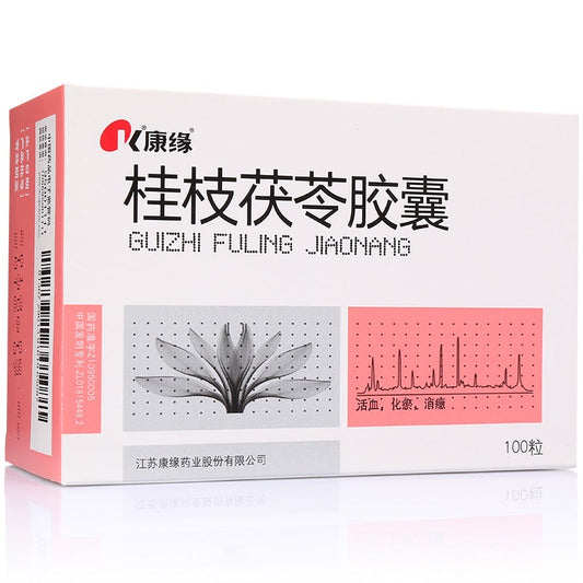 Natural Herbal Guizhi Fuling Jiaonang for amenorrhea dysmenorrhea or endless postpartum lochia. Gui Zhi Fu Ling Jiao Nang. (100 capsules*5 boxes/lot).